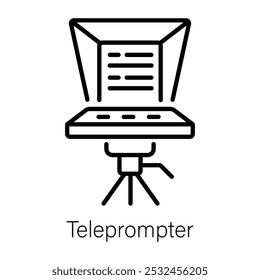 Teleprompter-Symbol im Linienstil 