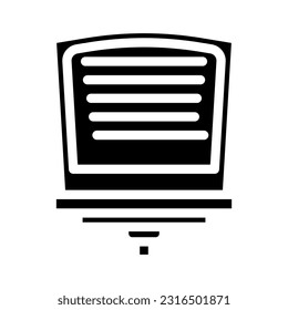 teleprompter news media glyph icon vector. teleprompter news media sign. isolated symbol illustration