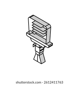 teleprompter news media isometric icon vector. teleprompter news media sign. isolated symbol illustration