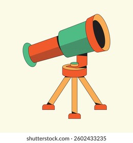 Telescop Cartoon flat design icon Illustration
