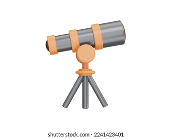 Telescope with 3d vector icon cartoon minimal style