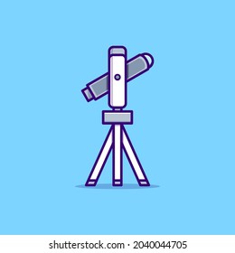 Telescope astronomy cartoon icon illustration