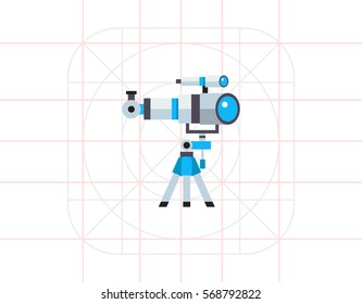 Telescope as Astronomy Concept Icon