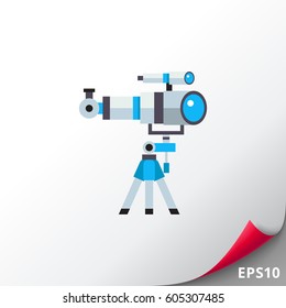 Telescope as Astronomy Concept Icon