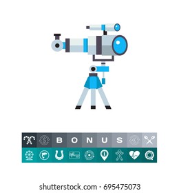 Telescope as Astronomy Concept Icon
