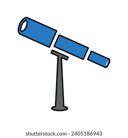Telescope, astronomy, education icon, Perfect use for print media, web, stock images, commercial use or any kind of design project.