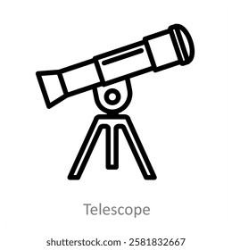 Telescope and astronomy icon concept