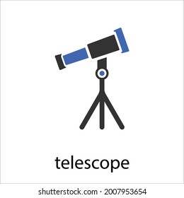 telescope, astronomy icon design vector graphics
