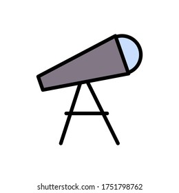 Telescope, astronomy icon. Simple color with outline vector elements of free time icons for ui and ux, website or mobile application