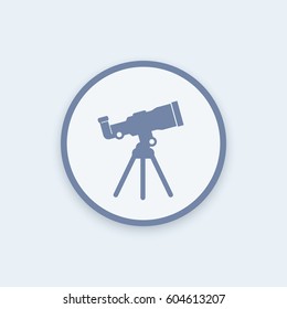 telescope, astronomy icon, vector pictogram