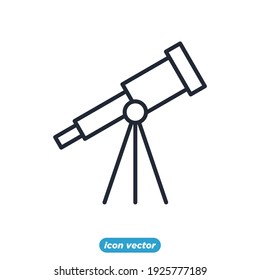 iconos de astronomía del telescopio. Plantilla de símbolo de elemento de ciencia para la ilustración vectorial de la colección de diseño gráfico y web