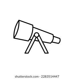 Telescope astronomy line art icon design