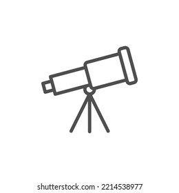 Telescope, Astronomy Line Icon. Editable Stroke. Pixel Perfect. For Mobile and Web. Astronomy Concept