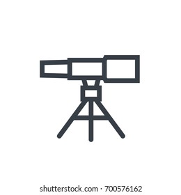 telescope, astronomy line icon on white