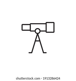Teleskop, astronomisch einfaches, dünnzeitiges Symbol, Vektorgrafik