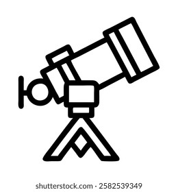 Telescope astronomy space observation isolated illustration