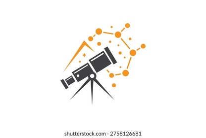 Telescope Astronomy Space Science Exploration Technology Logo Design
