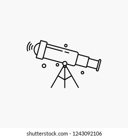 telescope, astronomy, space, view, zoom Line Icon. Vector isolated illustration