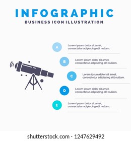 telescope, astronomy, space, view, zoom Infographics Template for Website and Presentation. GLyph Gray icon with Blue infographic style vector illustration.