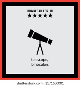 telescope, binoculars  vector icon