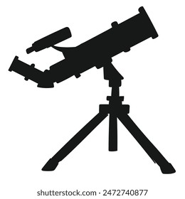 telescopio. Silueta negra del telescopio