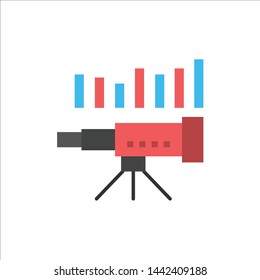 Telescope, Business, Forecast, Forecasting, Market, Trend, Vision  Flat Color Icon. Vector icon banner Template