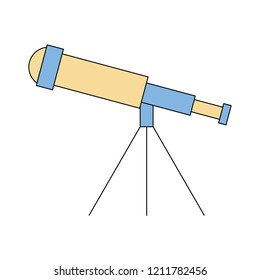 Telescope Colored outline symbol design. Usable for web and mobile UI/UX