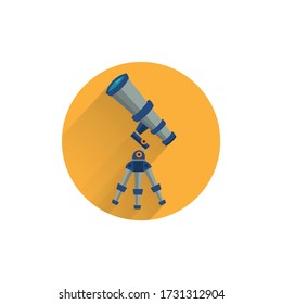 Telescope colorful flat icon with long shadow. Telescope flat icon