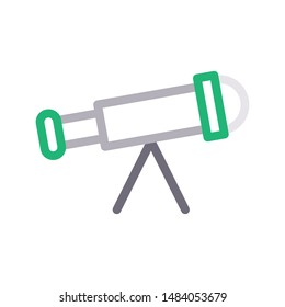 telescope colour line vector icon