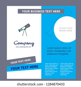 Telescope Company Brochure Template. Vector Busienss Template