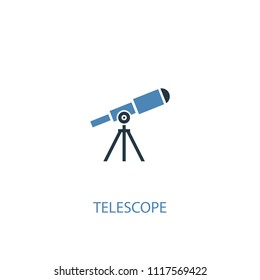 telescope concept 2 colored icon. Simple blue element illustration. telescope concept symbol design from space exploration set. Can be used for web and mobile UI/UX