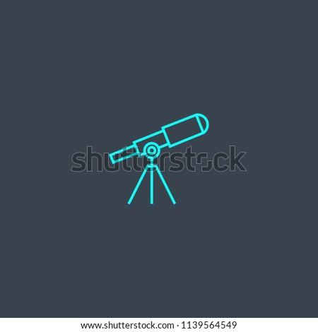telescope concept blue line icon. Simple thin element on dark background. telescope concept outline symbol design from space exploration set. Can be used for web and mobile UI/UX