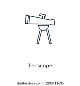 Telescope concept line icon. Linear Telescope concept outline symbol design. This simple element illustration can be used for web and mobile UI/UX.