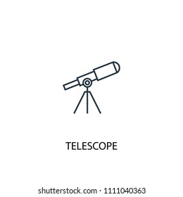 telescope concept line icon. Simple element illustration. telescope concept outline symbol design from space exploration set. Can be used for web and mobile UI/UX