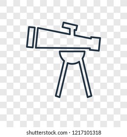 Telescope concept vector linear icon isolated on transparent background, Telescope concept transparency concept in outline style