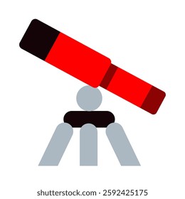 Telescope design icon emoticon. Vector illustration on white background of telescope.