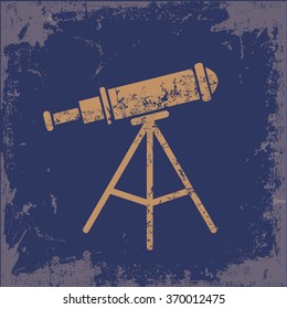 
Telescope design on old paper background,vector