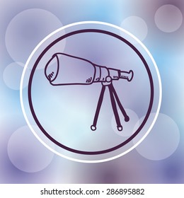 telescope design over purple background, vector illustration