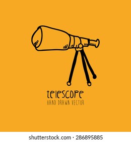 telescope design over yellow background, vector illustration