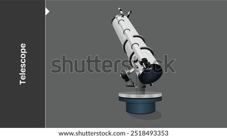 A telescope designed for space exploration, scientific discoveries, and the study of astronomy. It is essential equipment for observing the cosmos, serving as an educational tool for researching stars