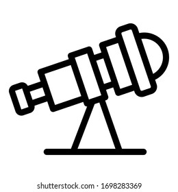 Telescope equipment icon. Outline telescope equipment vector icon for web design isolated on white background