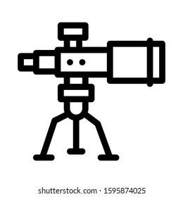 Telescope Equipment Icon Vector. Outline Telescope Equipment Sign. Isolated Contour Symbol Illustration