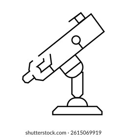 telescope equipment line icon vector. telescope equipment sign. isolated contour symbol black illustration