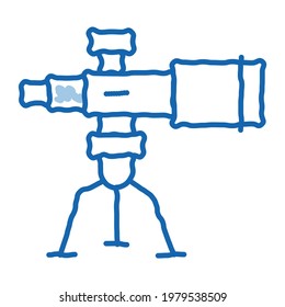 Telescope Equipment sketch icon vector. Hand drawn blue doodle line art Telescope Equipment sign. isolated symbol illustration