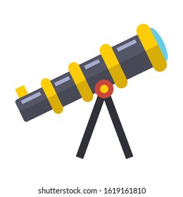 telescope flat color vector icon