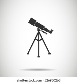 Telescope Flat design Icon  vector illustration