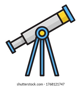 icono de contorno llenado de telescopio