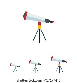 Telescope flat icon