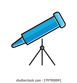Telescope flat icon. Design template vector