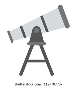 Telescope flat icon, education and astronomy element